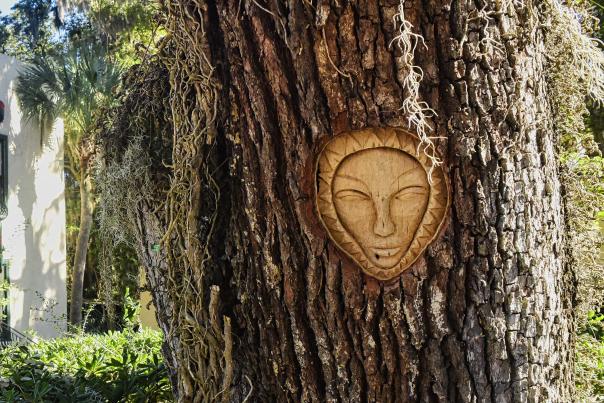 One of five new tree spirits on St. Simons Island can be found at The Village Inn and Pub in the Pier Village.