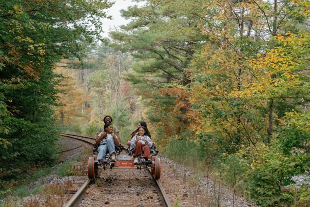 Family Railbiking in North Creek