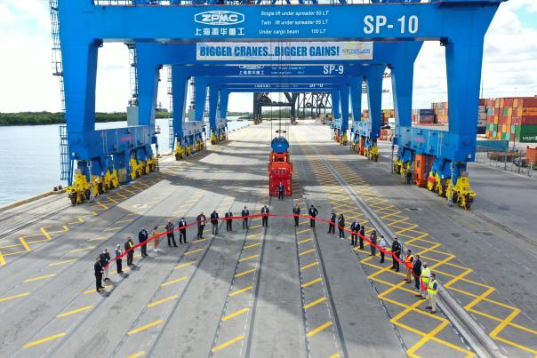 Port Everglades commissioned its three new Super Post-Panamax Gantry Cranes on March 22, 2021.