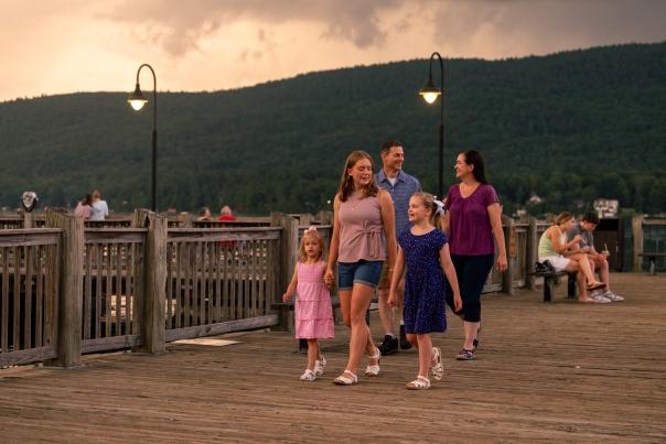 A family walking together on MacDonald Pier
