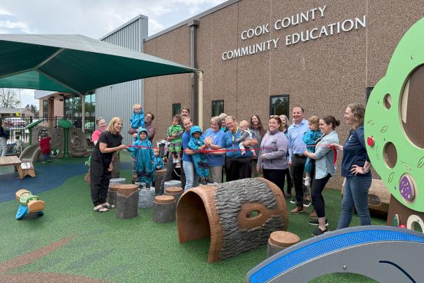 Ribbon Cutting at the YMCA playground 6.30.25