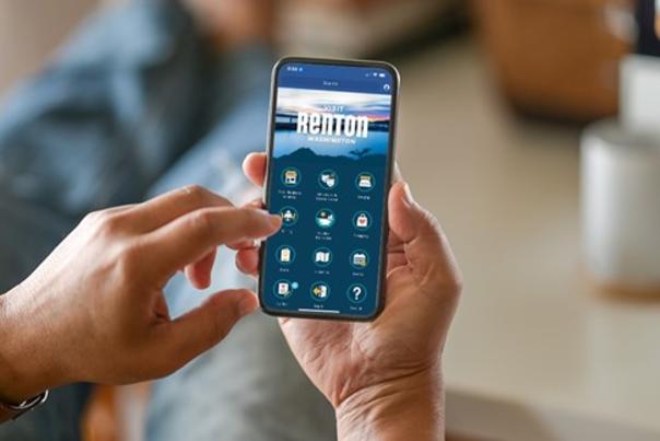 Phone with Visit Renton App
