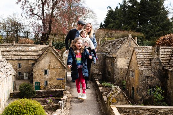 Family enjoying the Bourton on the Water model village