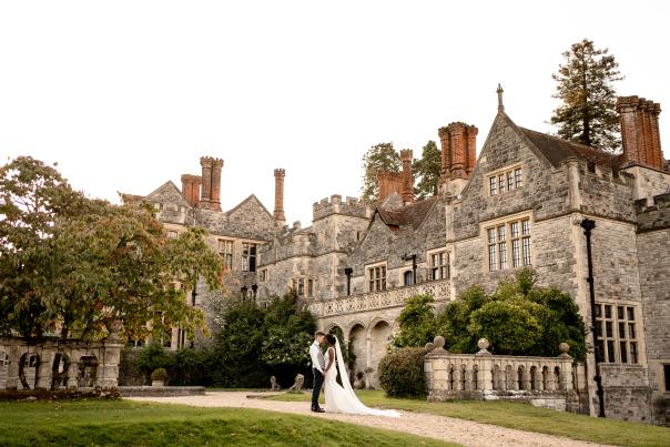 Rhinefield House Hotel - Couple outside hotel
