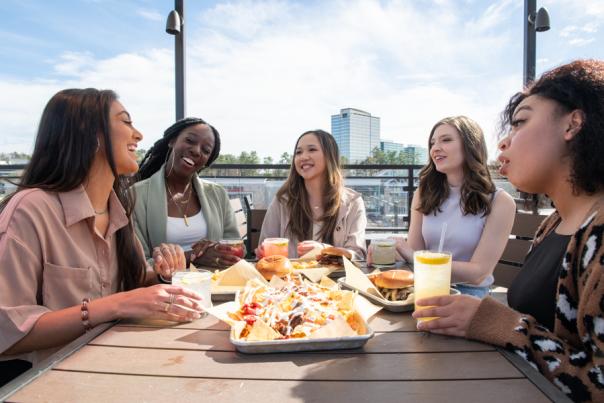 Group Eating On Patio