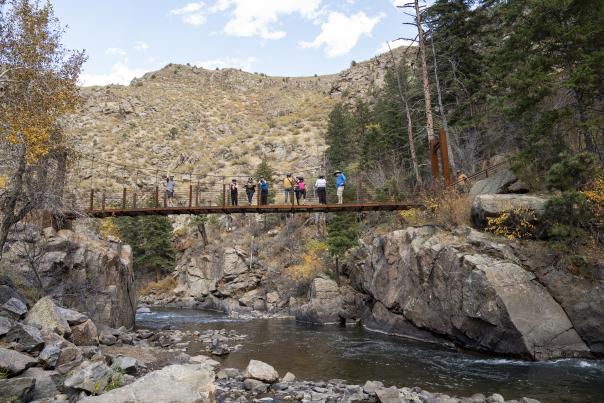 Group E-biking and hiking in Clear Creek Canyon