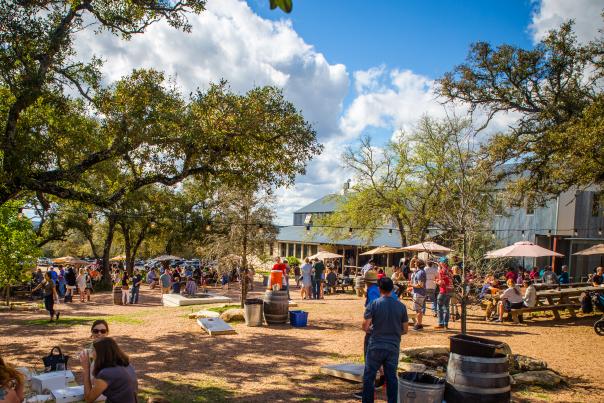 Brewery Courtyard. Courtesy of Jester King Brewery.