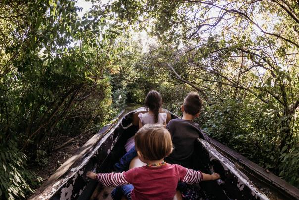 Log ride at the Fort Wayne Children's Zoo in Fort Wayne, Indiana