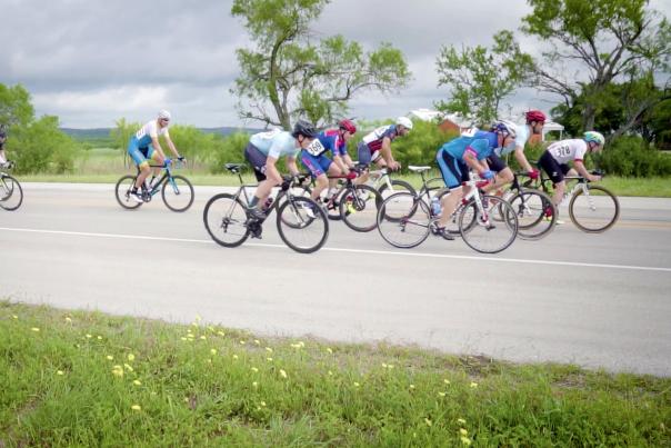 Dozen bicycles in street race