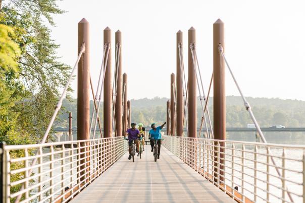 Riverwalk Bridge, biking