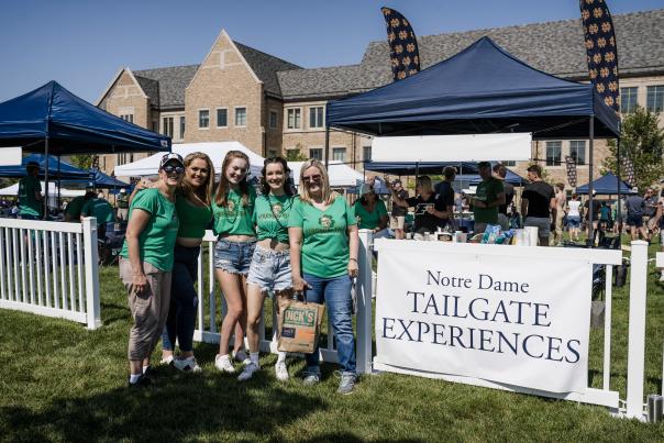 Notre Dame Tailgaters pose on gameday.