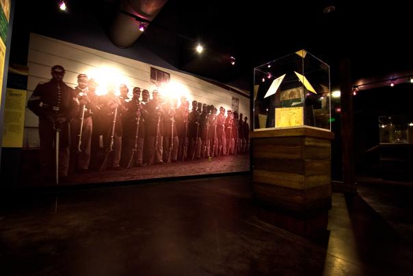 USCT exhibit insdide Fort Defiance Civil War Park & Interpretive Center