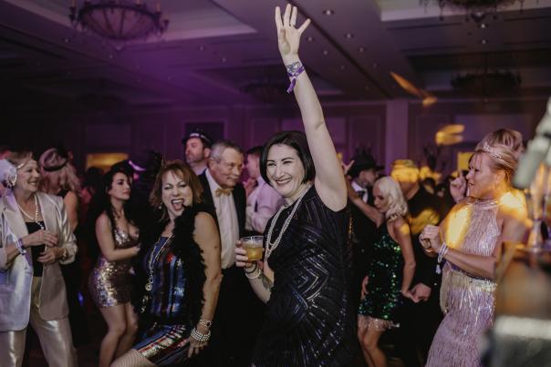 Woman dancing at New Year's Eve Party at the Skirvin
