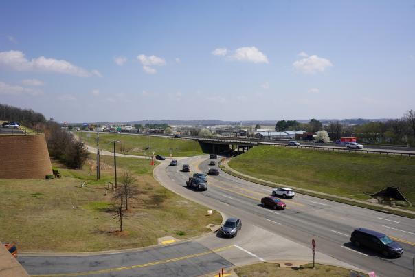 A wide shot photo of the Interstate Overpass above Phoenix Avenue in Fort Smith, Arkansas.
