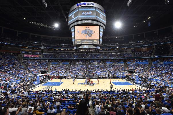 Interior shot of Amway Center, home to the Orlando Magic
