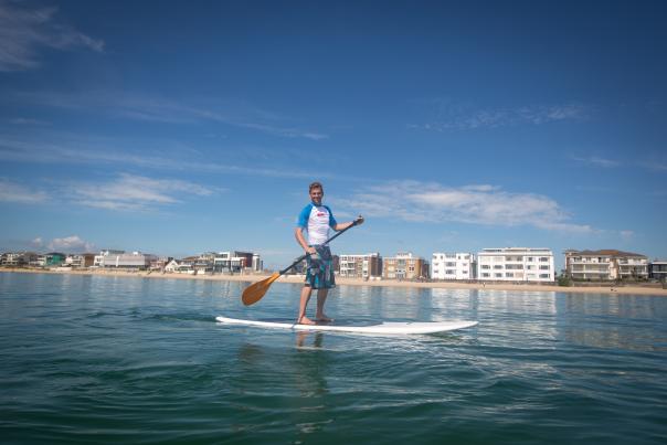 Paddleboarding at Sandbanks