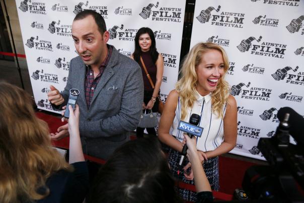 Tony Hale and Anna Camp for Brave New Jersey red carpet at Austin Film Festival, 2016. Credit Jack Plunkett.