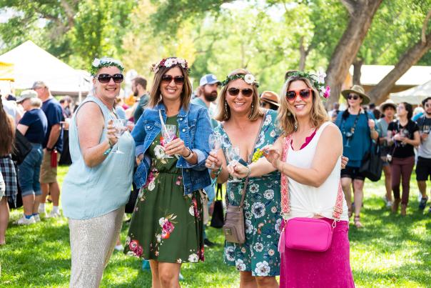 Group of Gals Posing together with wine glasses