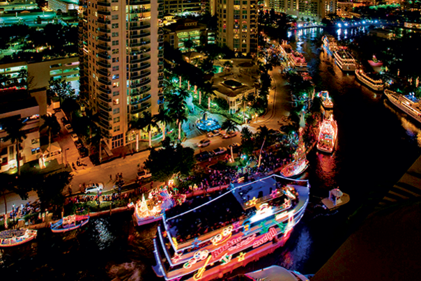 Evening Lights Of The Ft. Lauderdale Winterfest Boat Parade