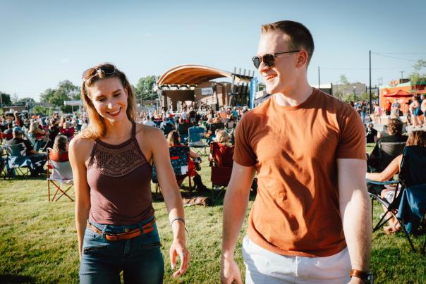 A couple at the Franklin Fall Festival in Johnson County Festival Country