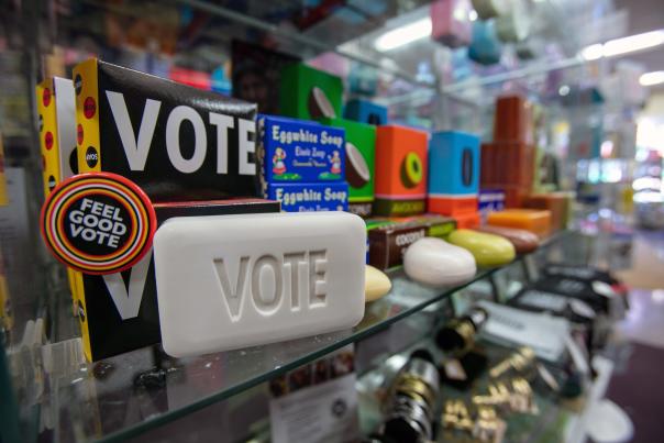 Soap that says Vote