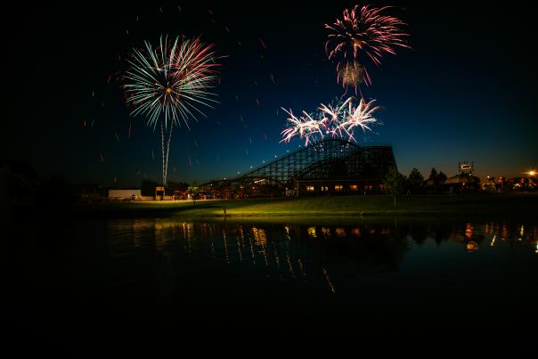 Fireworks at a 4th of July Celebration at Beech Bend Amusement park in Bowling Green Kentucky.
