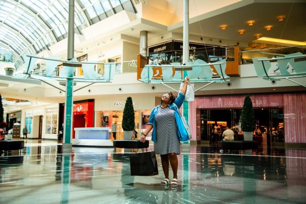 Influencer Katrina Dandridge shopping in the Mall at Millenia
