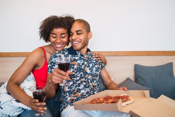 Couple Enjoying a romantic Valentine's Day dinner in Syracuse