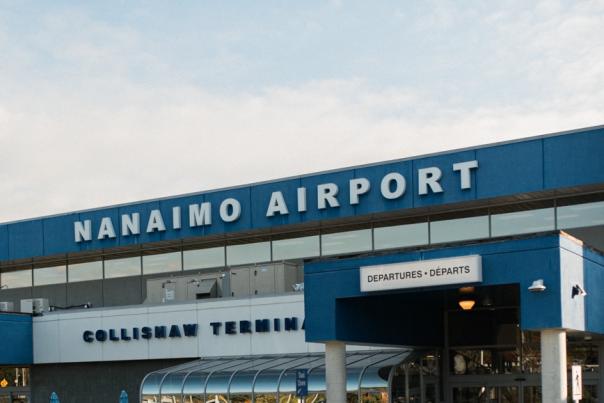 The outside of the Nanaimo airport.