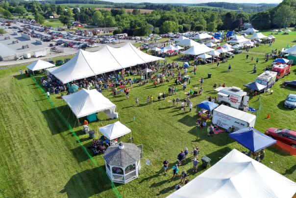 drone view of festival