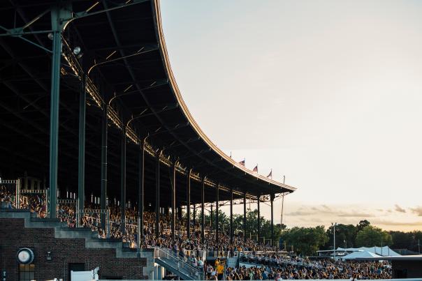 Fans in the Iowa State Fair Grandstand