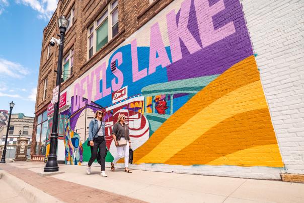 Walking Downtown w/ Mural