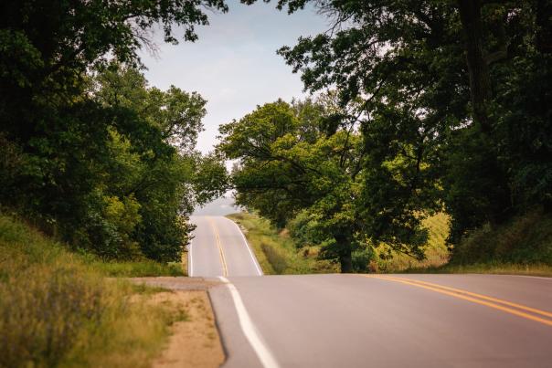 View of rural road in Galena Country