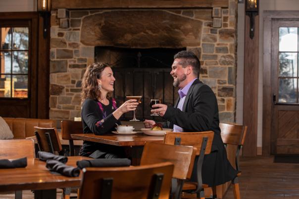 happy couple dining at south county brewing