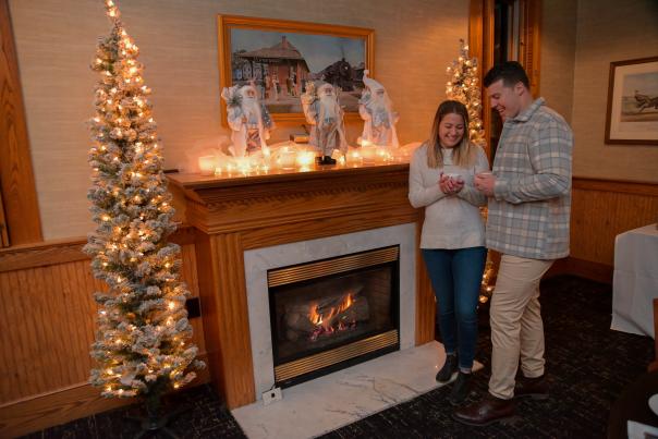 Couple by the Fireplace
