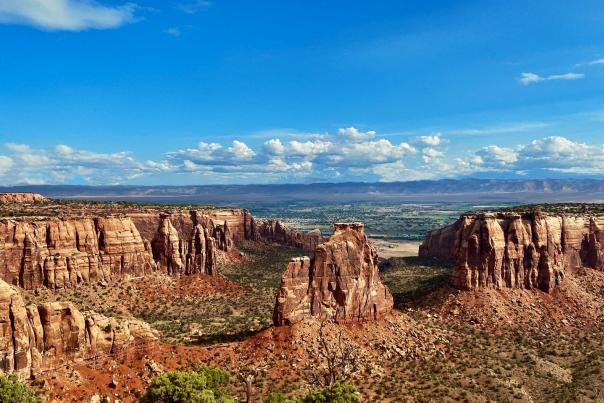 Landscape of Colorado National Monument with Blue Sky