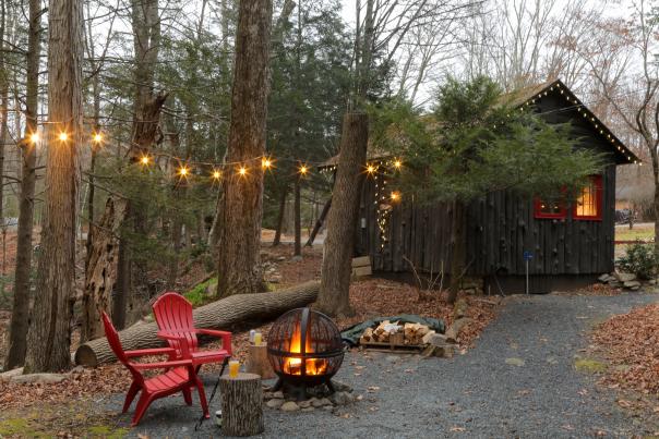 Babbling Brook Cottages offers charming cabin rentals in the Poconos, complete with firepit!
