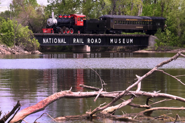 national railroad museum train on water