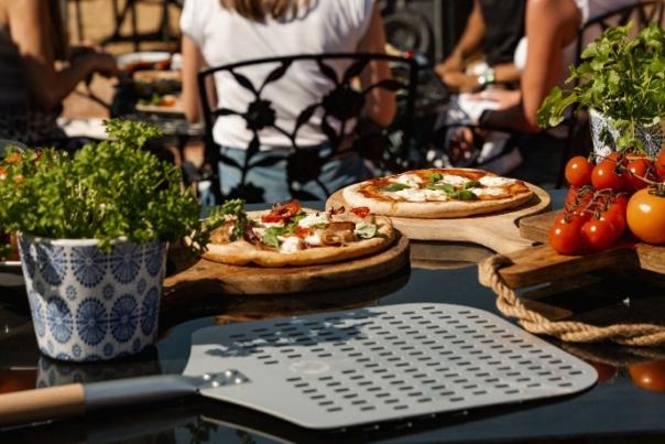 Pizza in the garden at Stanwell House