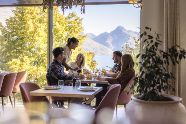 Friends dining at Soda, Queenstown