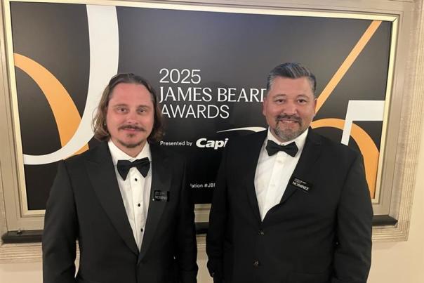 Chef Matthew Cooper and Chef Rafael Rios at the 2025 James Beard Awards