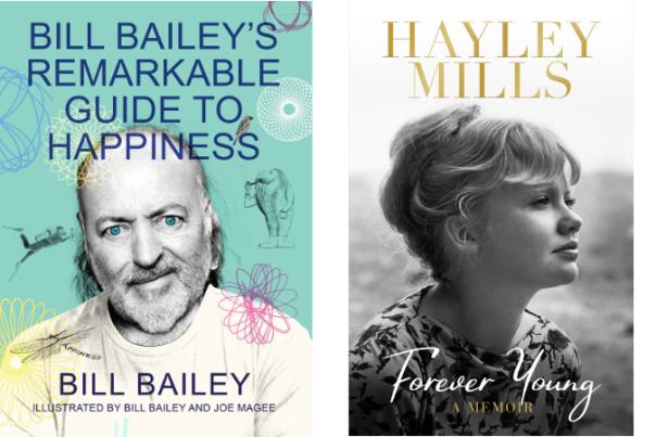 covers for books by Bill Bailey and Hayley Mills