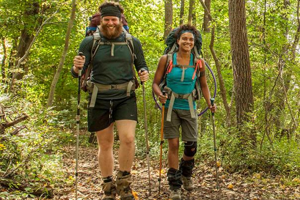 Couple hiking the Appalachian Trail
