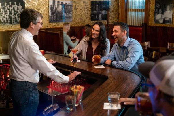 Couple at a supper club