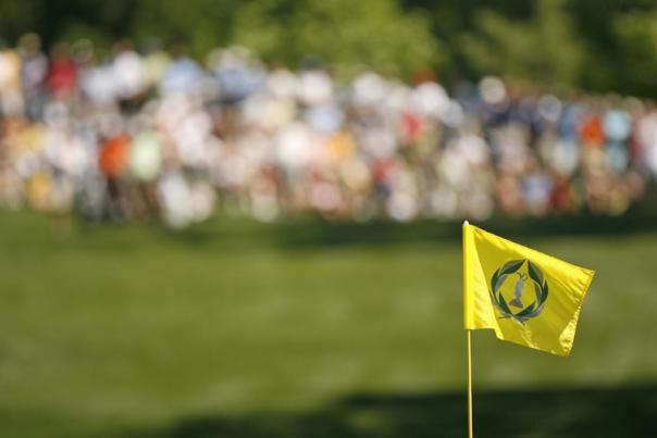 the Memorial Tournament pin flag in the wind
