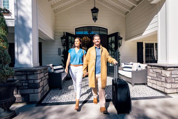 Couple exits The Vine House in Temecula Valley Wine Country