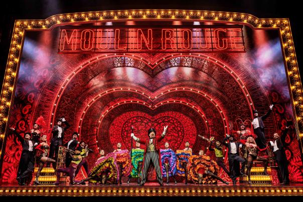 Actors on stage for Moulin Rouge Musical