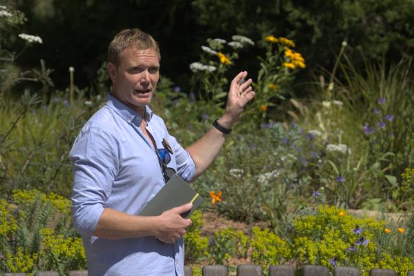 Joe Perkins in his Garden for the Future at Sheffield Park