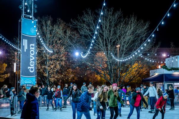 Devon Ice Rink-- Downtown in December