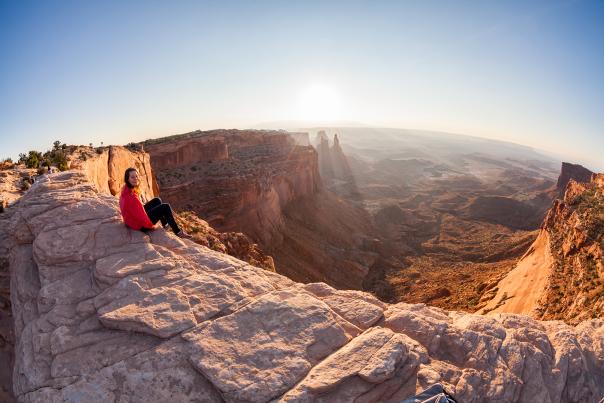 Woman overlooking the Canyonlands National Park
